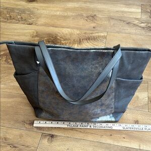 Stella & Dot sage & gold faux leather Women's Tote Bag